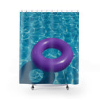 Poolside Purple Floaty Design Shower Curtain