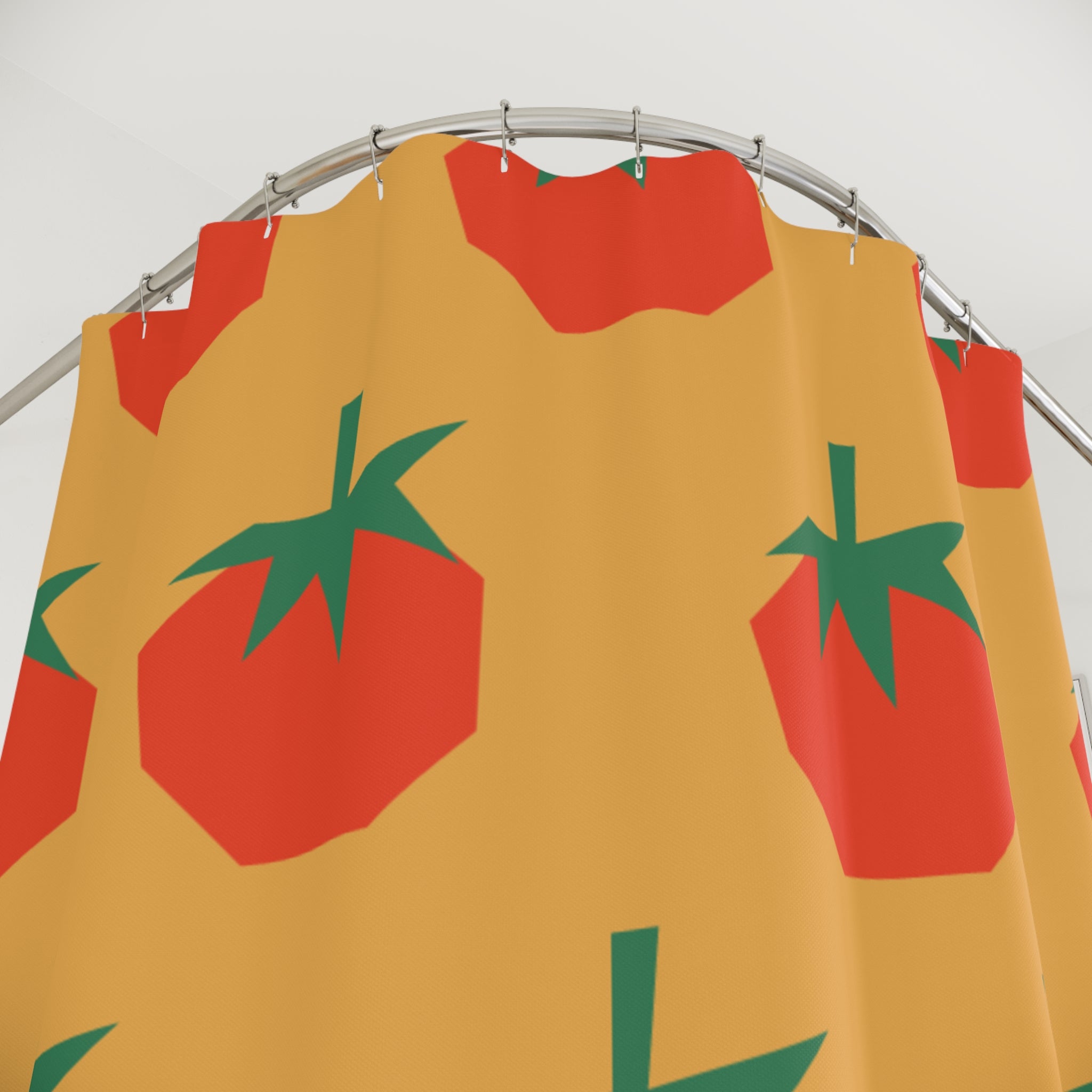 Geometric Tomato Pattern Shower Curtain Gift: Culinary Pop Art for Foodie Homes