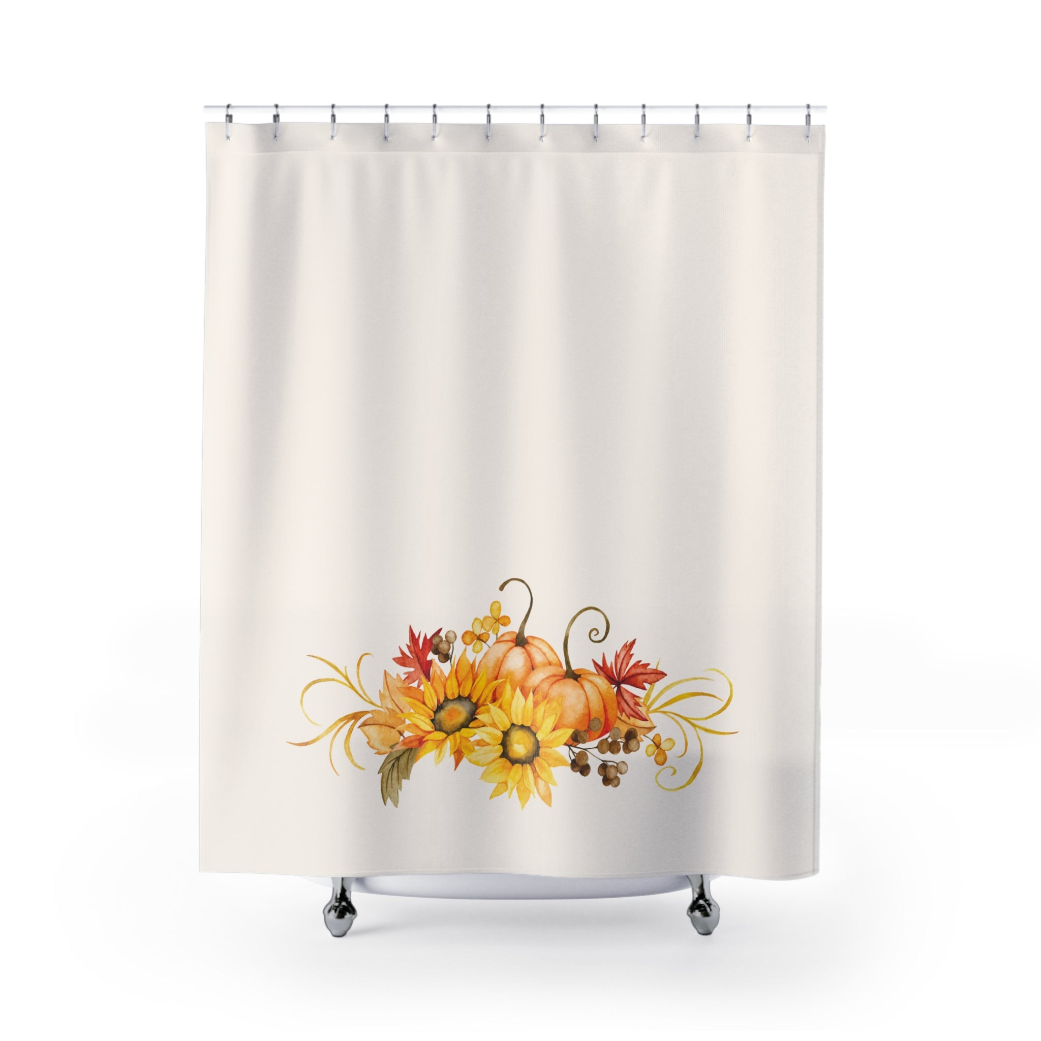 Elegant Autumn Harvest Floral Shower Curtain Gift: Festive Fall for Sophisticated Homes