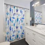 Morning Blue Fishing Shower Curtain