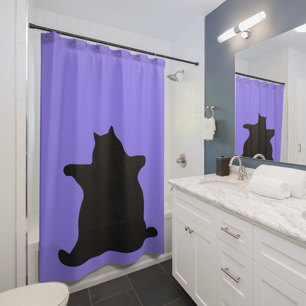 Black Bear-Rug Cat Shower Curtain Gift: Hilarious Novelty for Maximalists