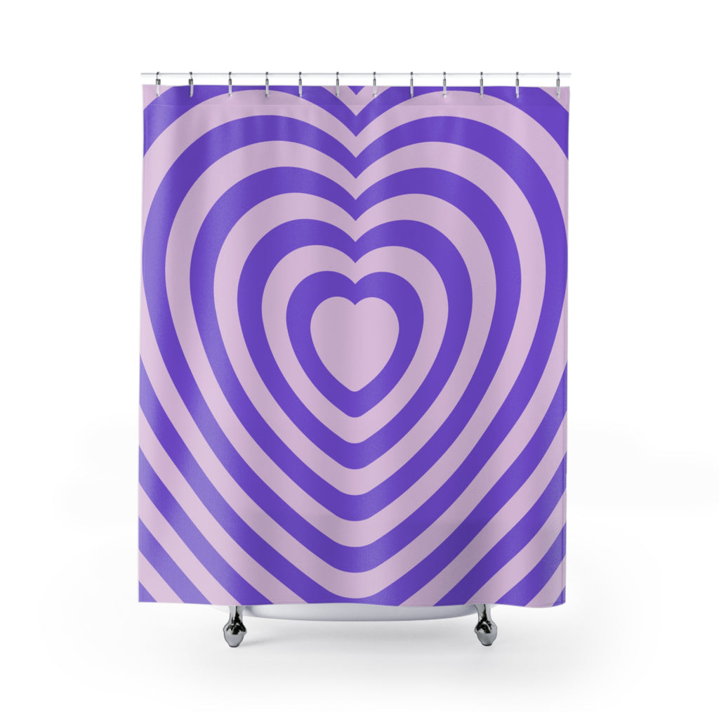 Psychedelic Wavy Heart Shower Curtain Gift: Groovy Love for Playful Homes