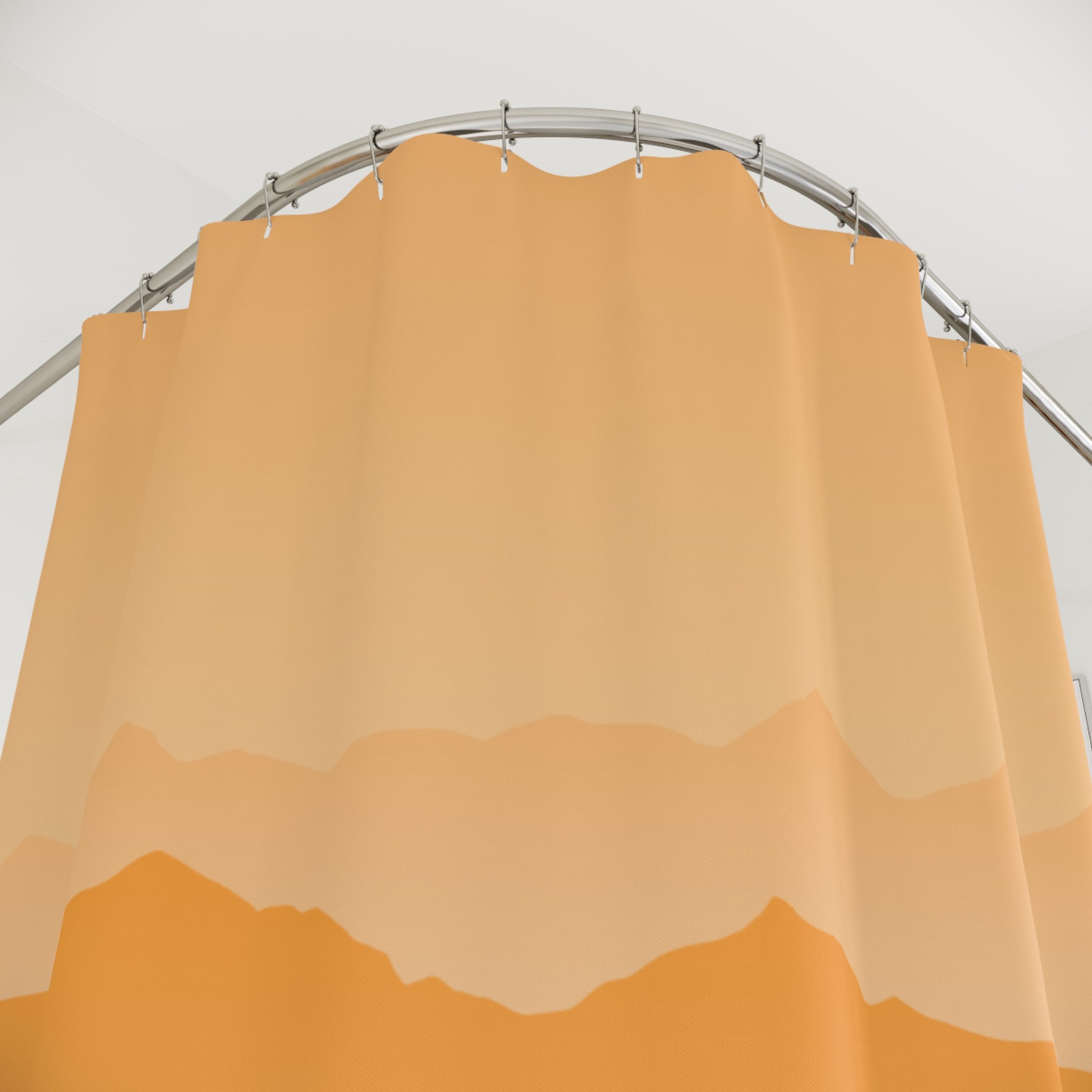 Minimalist Autumn Mountain Forest Shower Curtain Gift: Serene Fall for Tranquil Homes