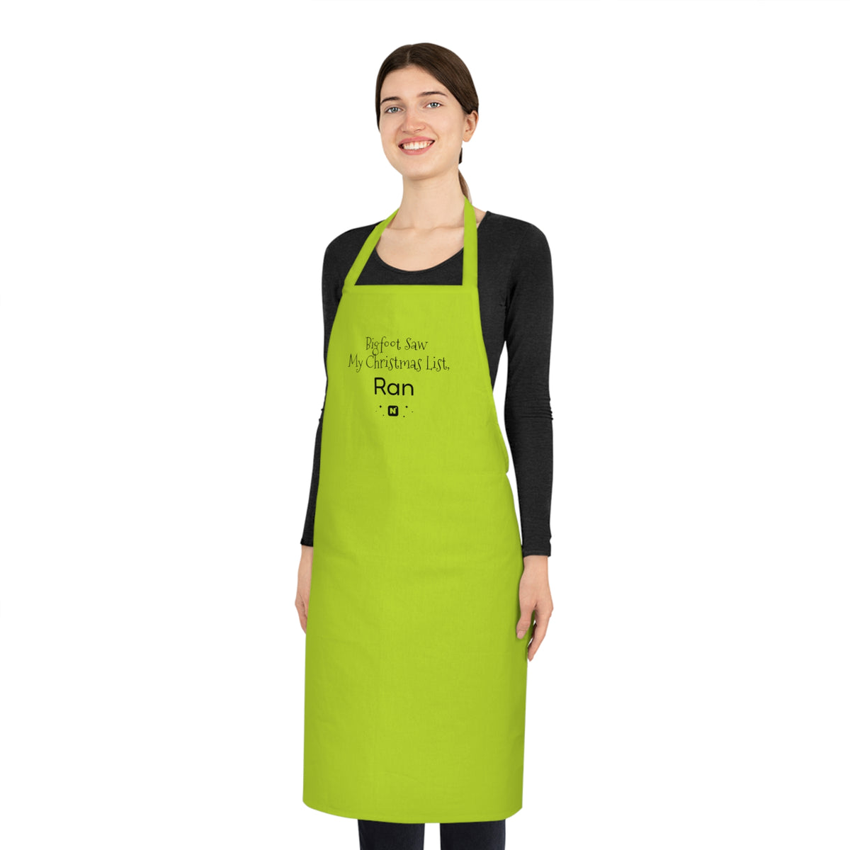 Bigfoot Christmas List apron – original NewGiftDay design, view 15