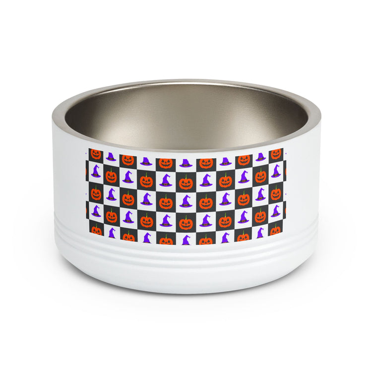 Jack-O'-Lantern Parade 18oz pet bowl in white – original NewGiftDay design