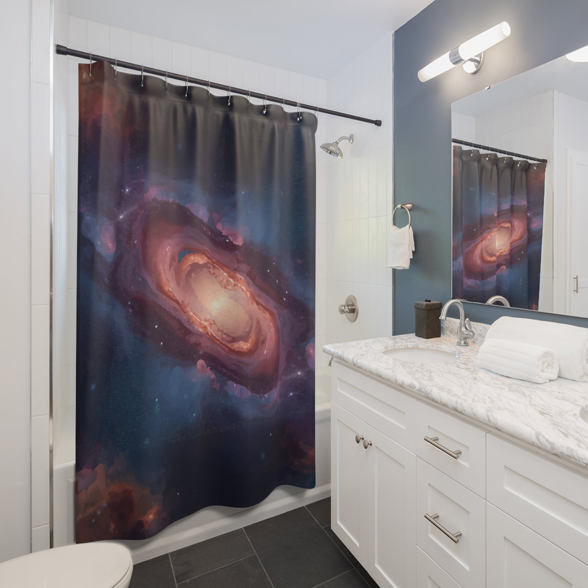 Cosmic Galaxy Nebula Photo Shower Curtain Gift: Infinite Wonder for Celestial Homes