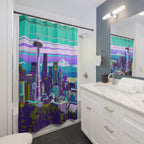 Seattle Skyline Pop Art Shower Curtain Gift: Urban Chic for Modern Homes