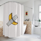 Taped Banana Conceptual Art Shower Curtain Gift: Witty Parody for Modernists