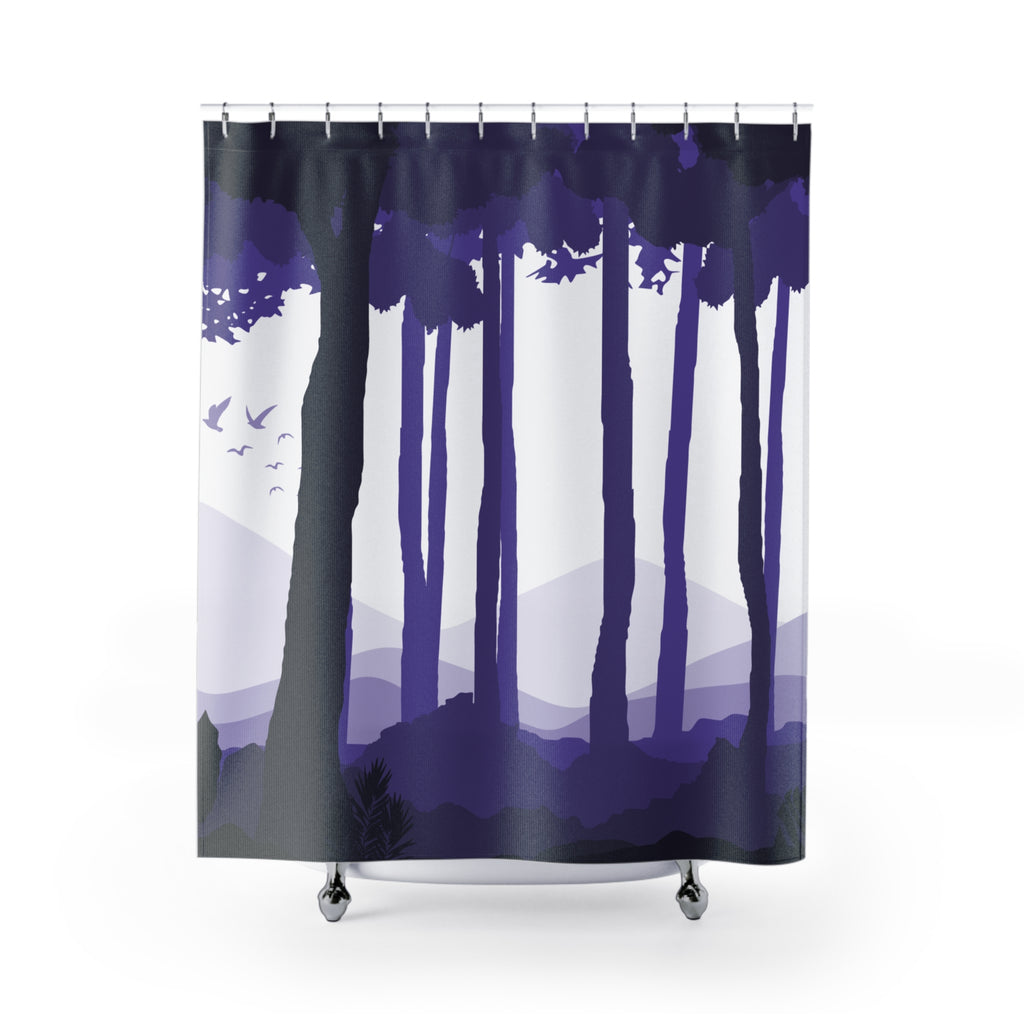 Hand-Drawn Purple Zen Shower Curtain Gift: Organic Minimalist for Mindful Homes
