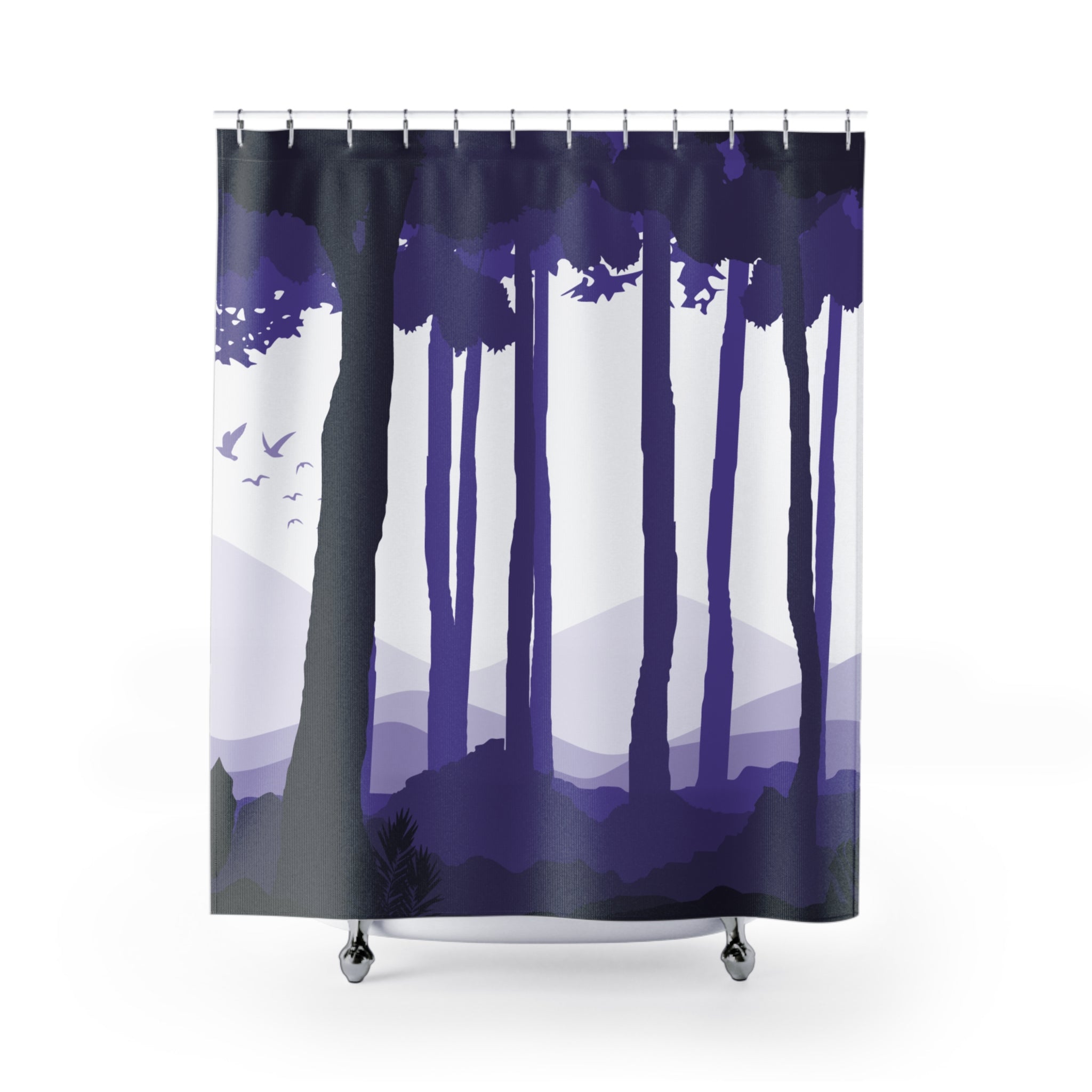 Hand-Drawn Purple Zen Shower Curtain Gift: Organic Minimalist for Mindful Homes