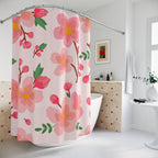 Plum Blossom Floral Shower Curtain
