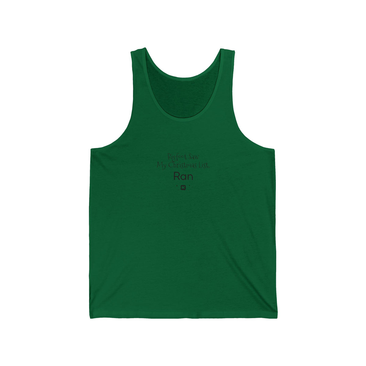 Bigfoot Christmas List Unisex Jersey Tank tank top – original NewGiftDay design, view 5