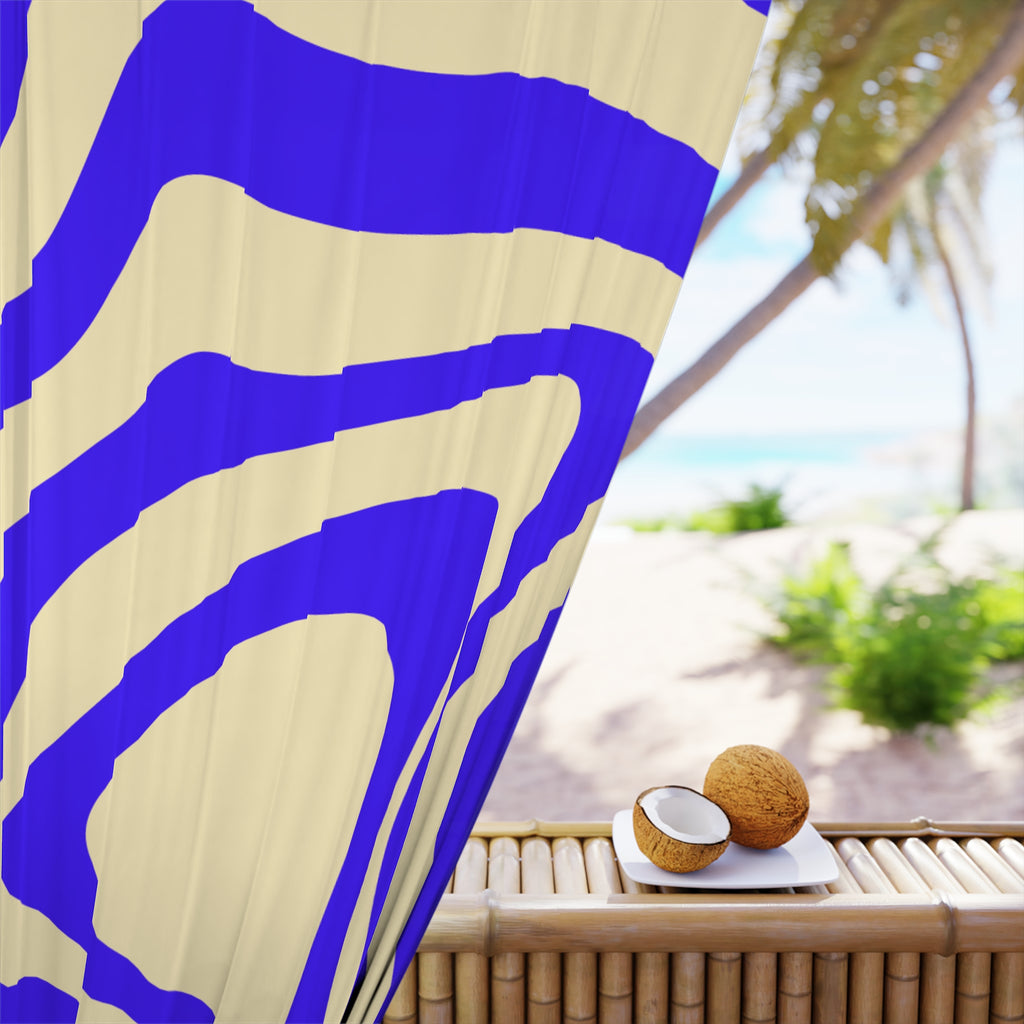 Abstract Wave Window Curtains, Boho Decor, Modern Home, Living Room Accessories, Unique Curtain Panel, Bedroom Window Treatment