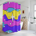 Cosmic Wavy Stars Shower Curtain Gift: Groovy Space Art for Dreamy Homes