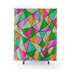 Geometric Stained Glass Shower Curtain Gift: Modern Mosaic Art for Vibrant Homes