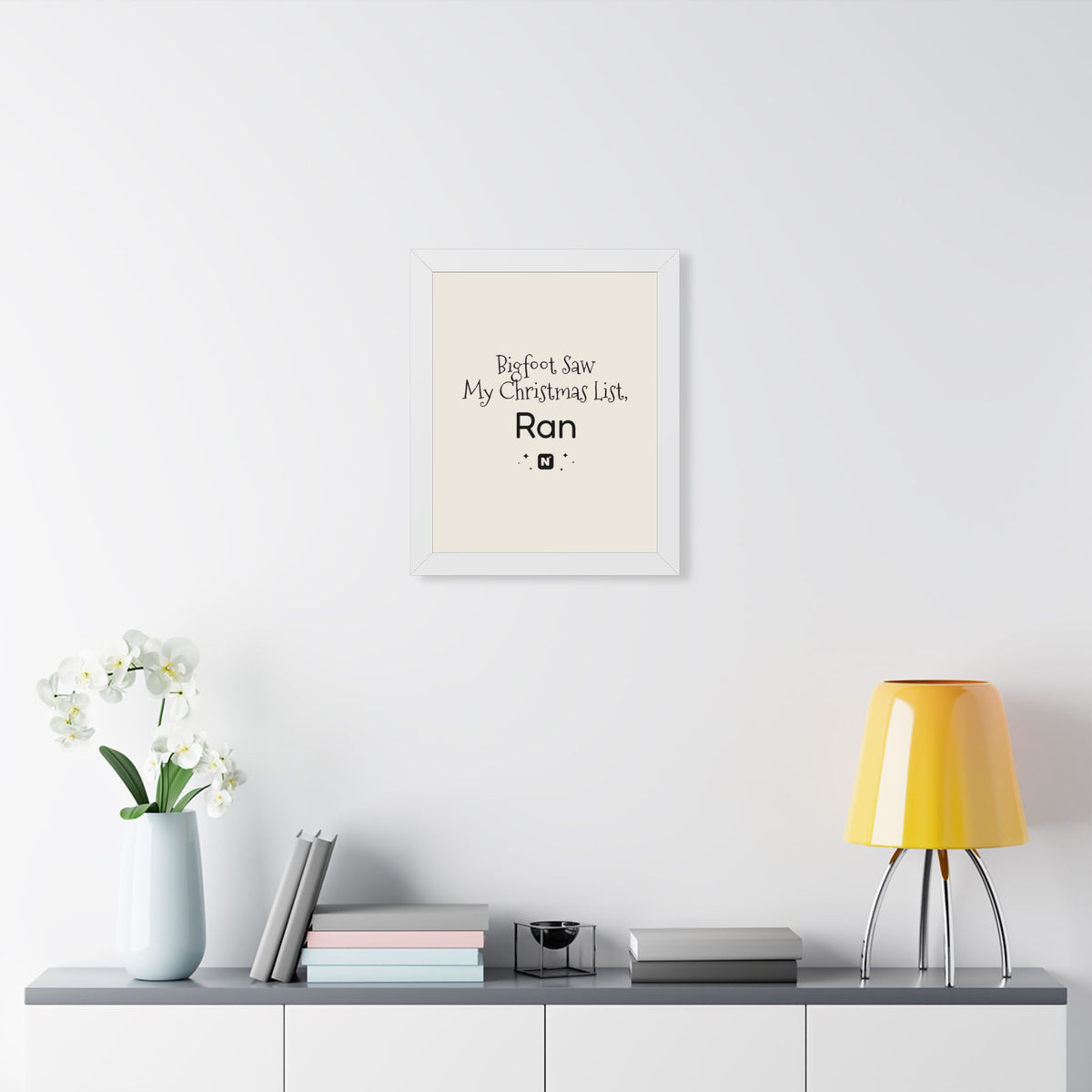 Bigfoot Christmas List Framed poster – original NewGiftDay design, view 36