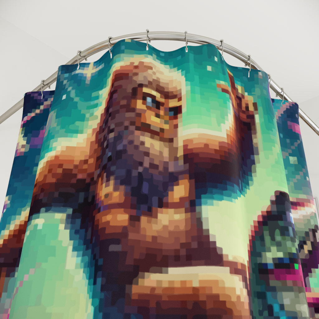 Epic Sasquatch T-Rex Laser Unicorn Shower Curtain Gift: Hilarious Pixel Fantasy