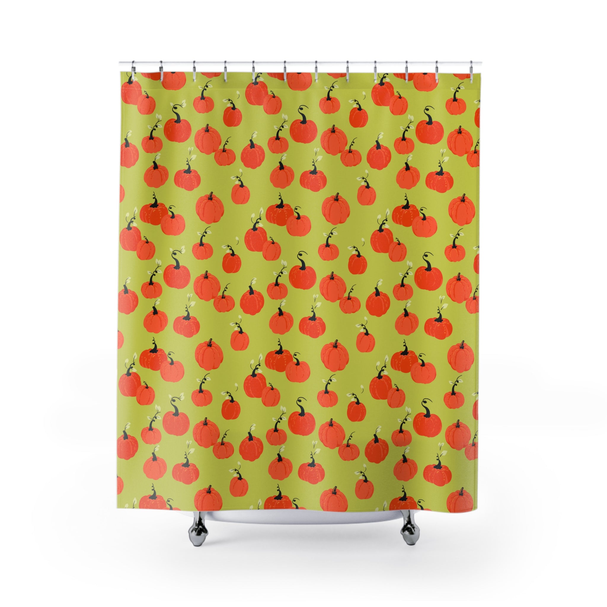 Cheerful Pumpkin Patch Pattern Shower Curtain Gift: Vibrant Autumn for Festive Homes