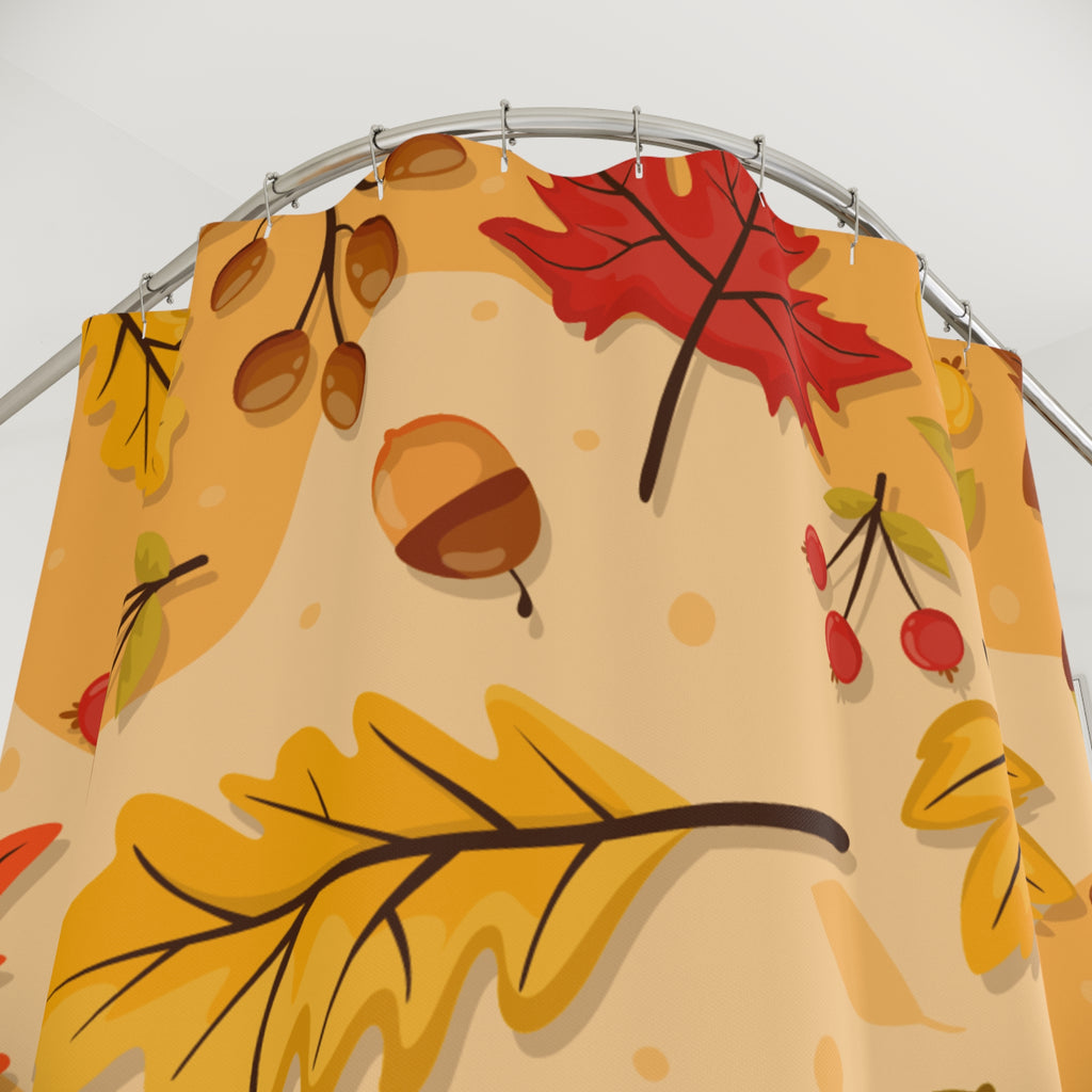 Vibrant Autumn Harvest Pattern Shower Curtain Gift: Festive Fall for Lively Homes