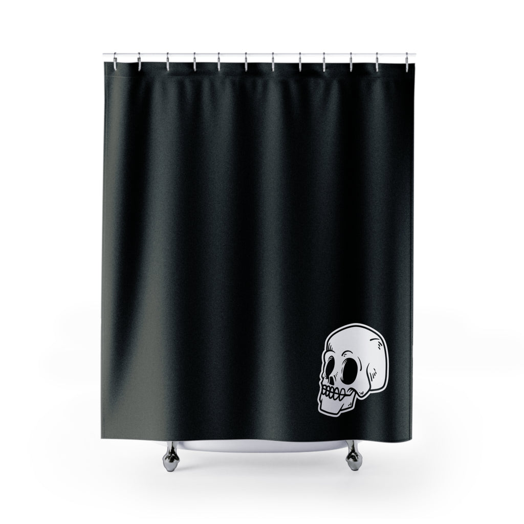 Minimalist Skull Accent Shower Curtain Gift: Edgy Simplicity for Modern Homes
