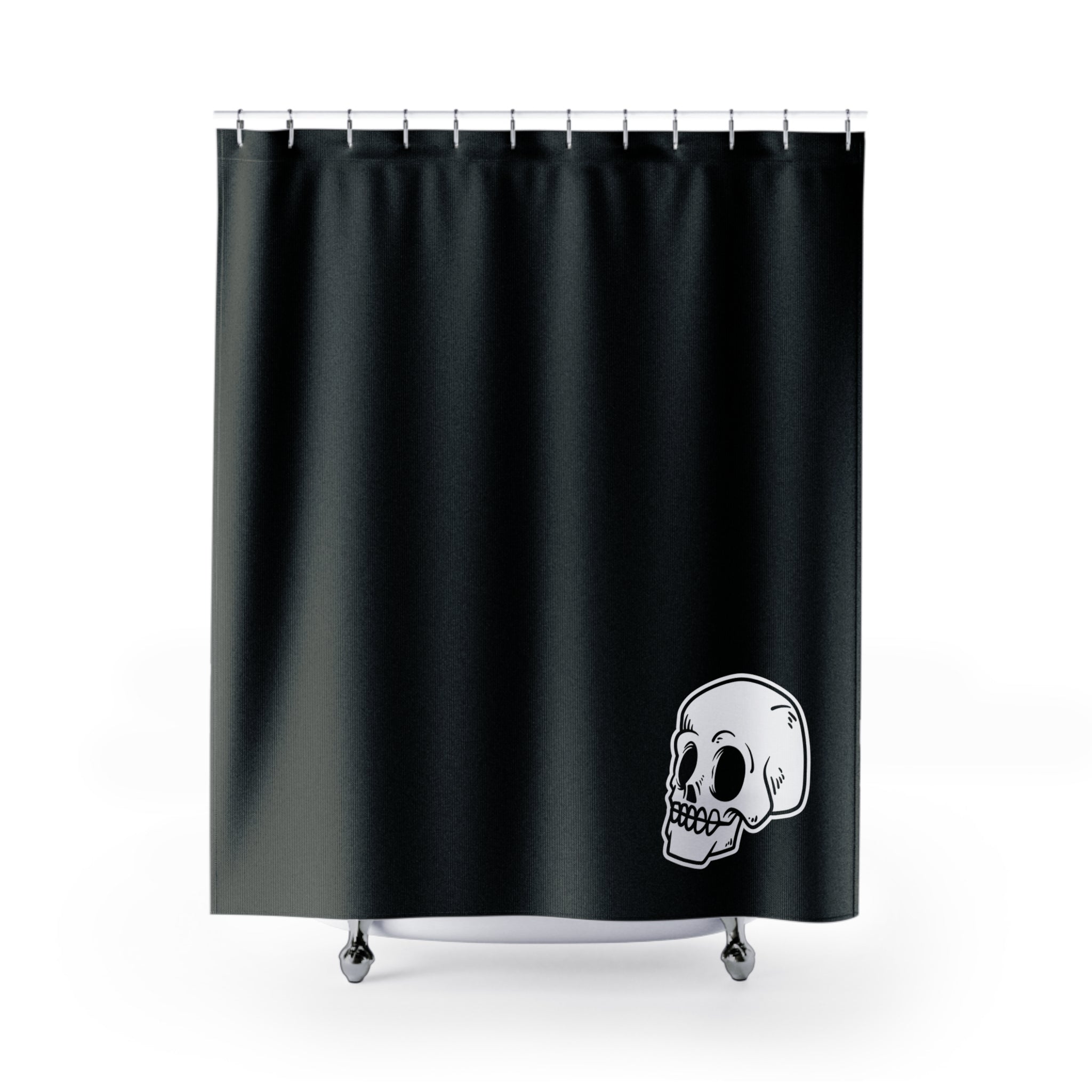 Minimalist Skull Accent Shower Curtain Gift: Edgy Simplicity for Modern Homes