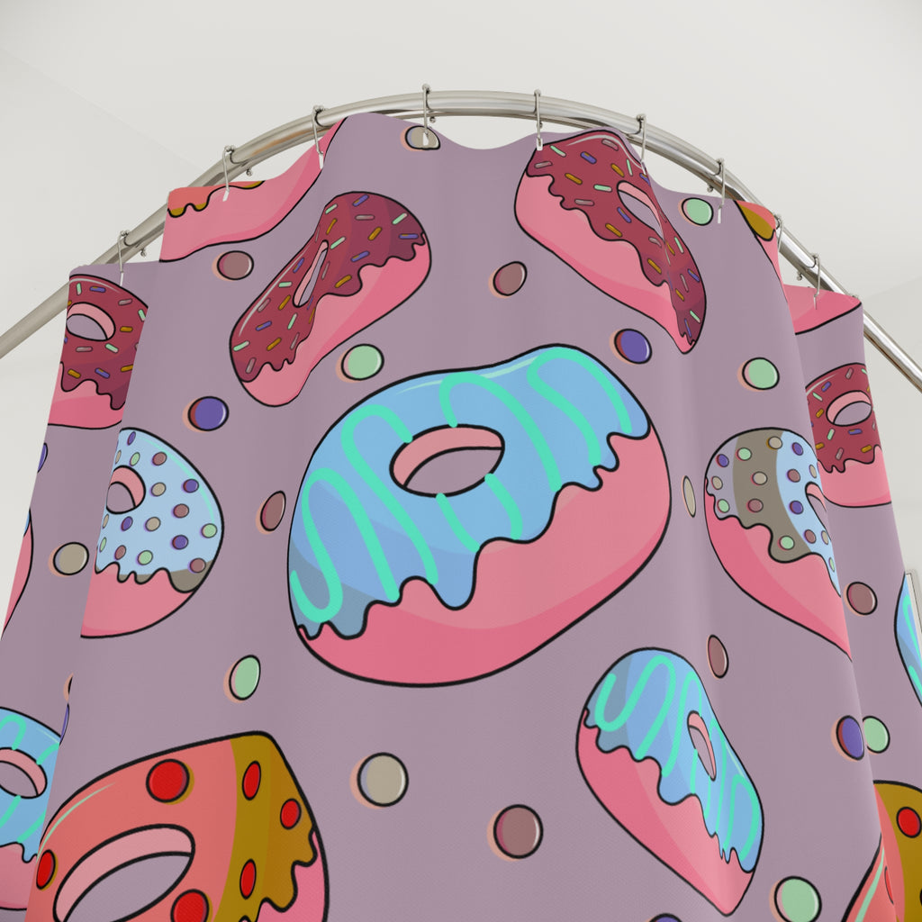 Glazed Donut Pink Pattern Shower Curtain Gift: Sweet Indulgence for Delightful Homes