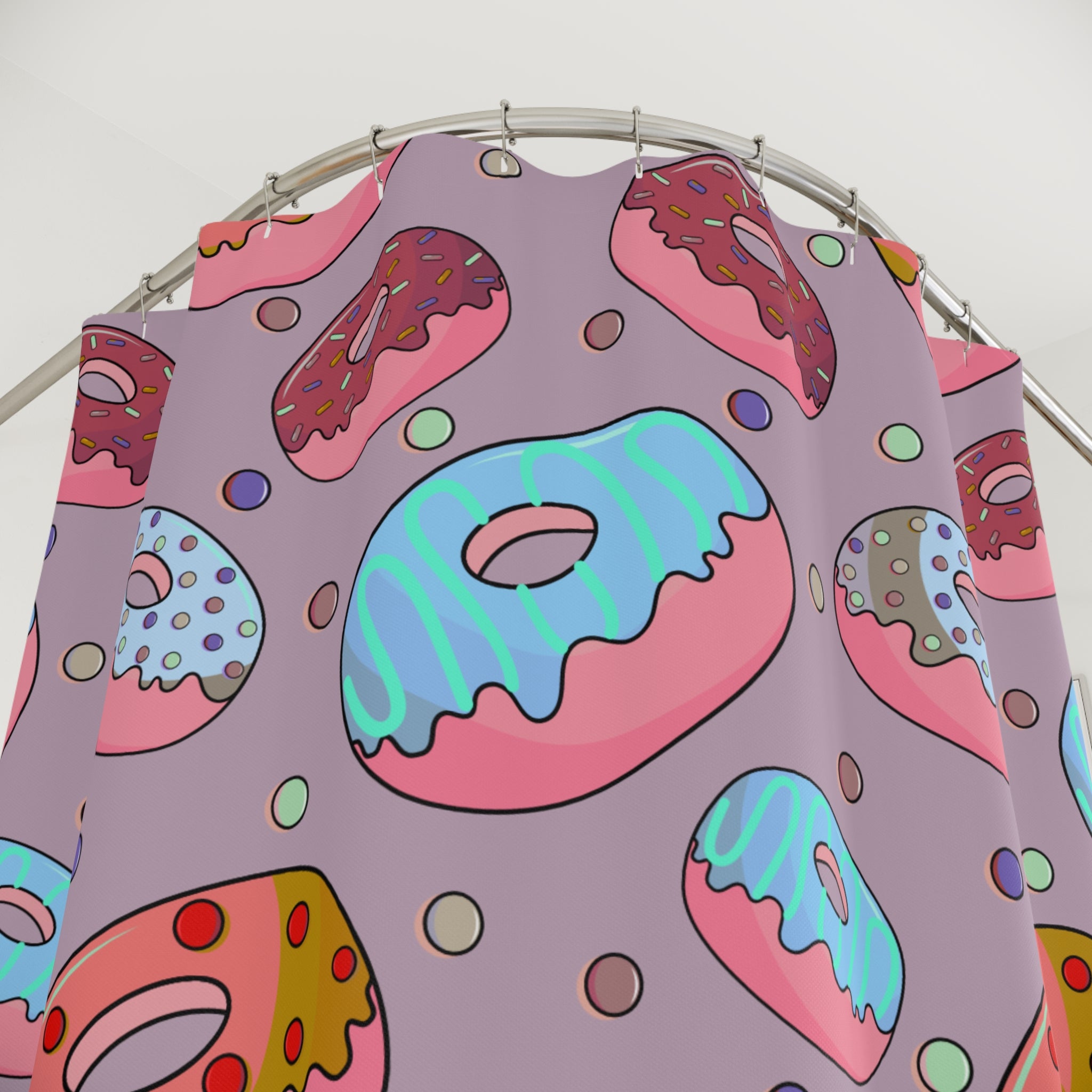 Glazed Donut Pink Pattern Shower Curtain Gift: Sweet Indulgence for Delightful Homes