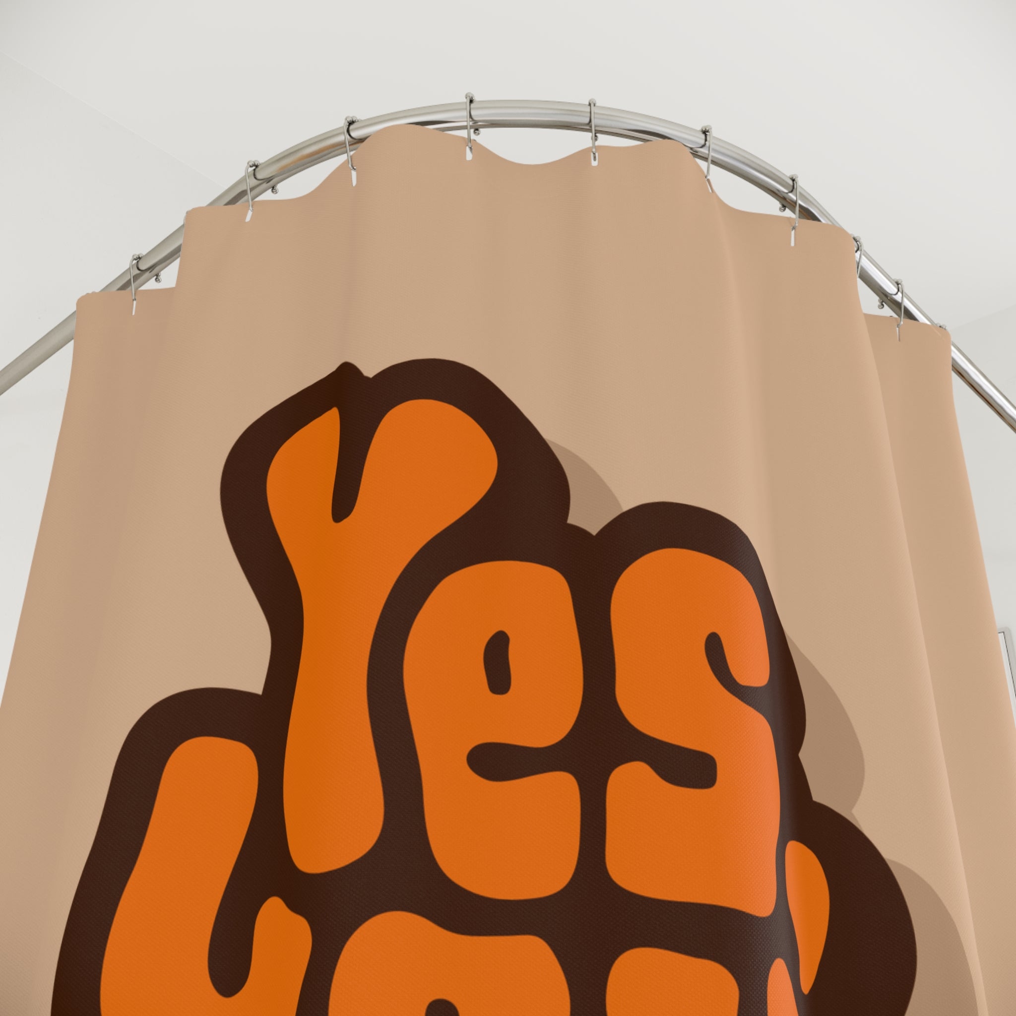 "Yes, You Can" Slogan Shower Curtain Gift: Retro Motivation for Dreamers