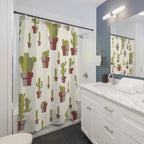 Minimalist Potted Cactus Shower Curtain Gift: Desert Chic for Modern Homes