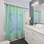 Pastel Aura Butterfly Shower Curtain Gift: Serene Gradient for Dreamy Homes