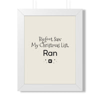 Bigfoot Christmas List Framed poster – original NewGiftDay design, view 13