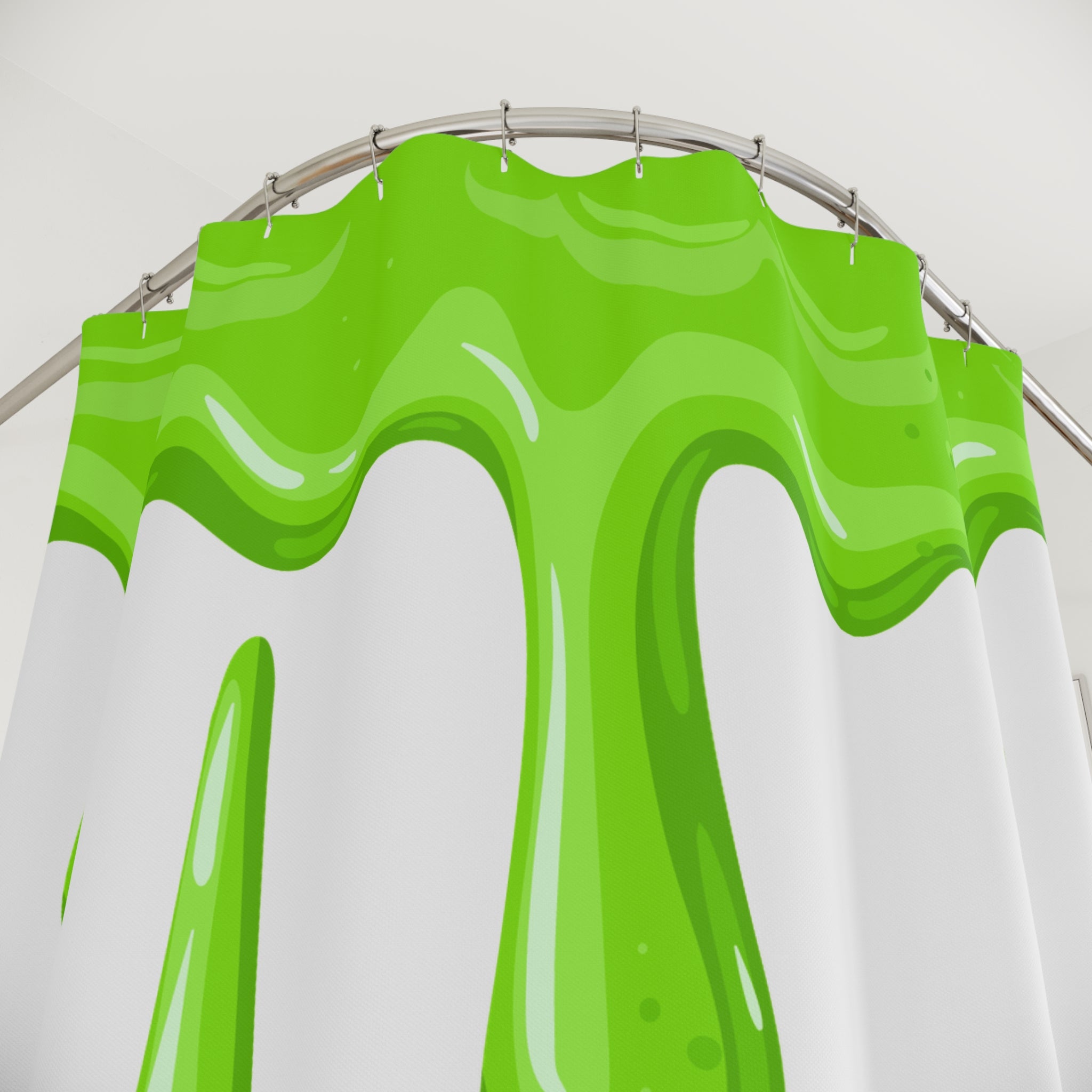 Dripping Green Goo Shower Curtain Gift: Playful Slime Art for Quirky Homes
