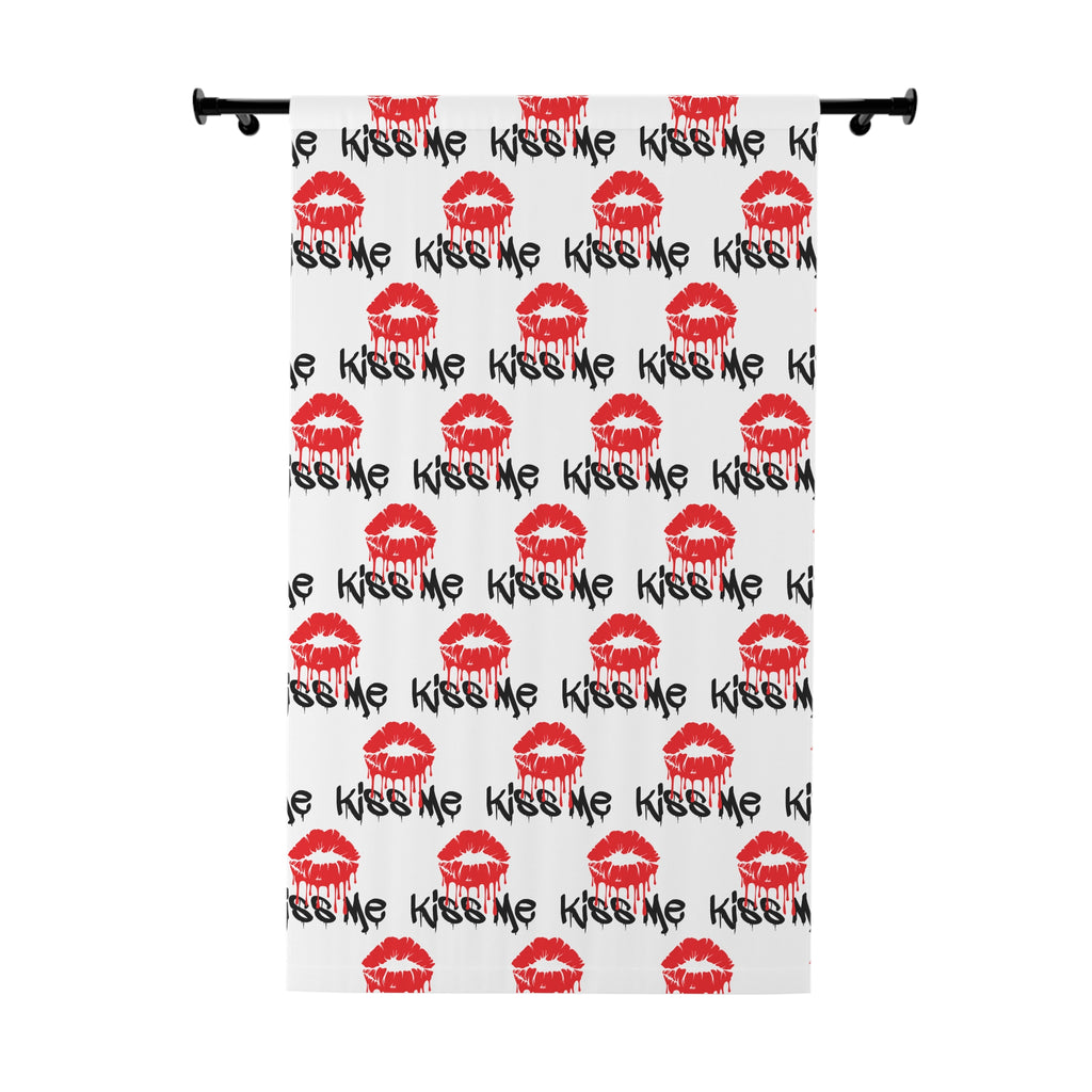 Bold Kiss Me Lip Patterned Blackout Window Curtain