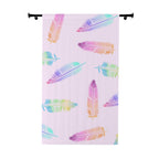Boho Rainbow Feather Pattern Blackout Window Curtain
