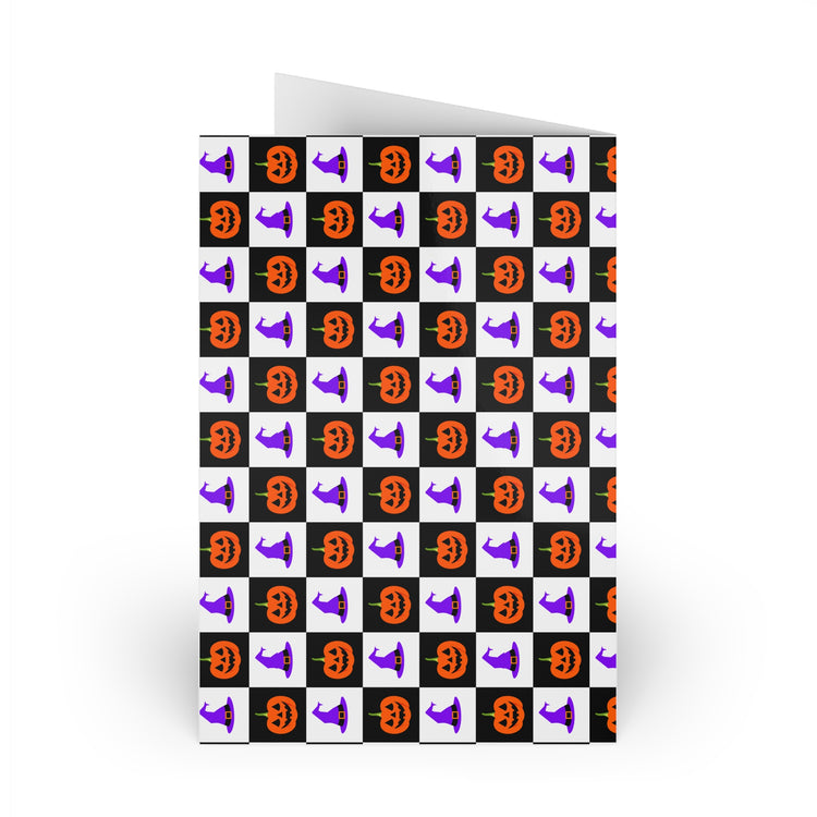 Jack-O'-Lantern Parades (1 or 10-pcs) greeting card in white – original NewGiftDay design