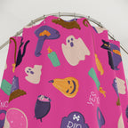 Bright Pink Halloween Icon Pattern Shower Curtain Gift: Playful Spooky for Festive Homes