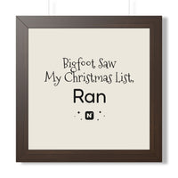Bigfoot Christmas List Framed poster – original NewGiftDay design, view 18