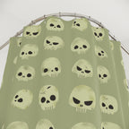 Quirky Cartoon Skull Pattern Shower Curtain Gift: Playful Spooky for Unique Homes