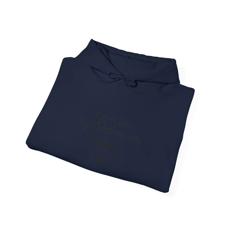 Bigfoot Christmas List™ Hooded sweatshirt in navy – original NewGiftDay design