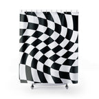 Psychedelic Black & White Checkerboard Shower Curtain Gift: Optical Illusion for Dynamic Homes