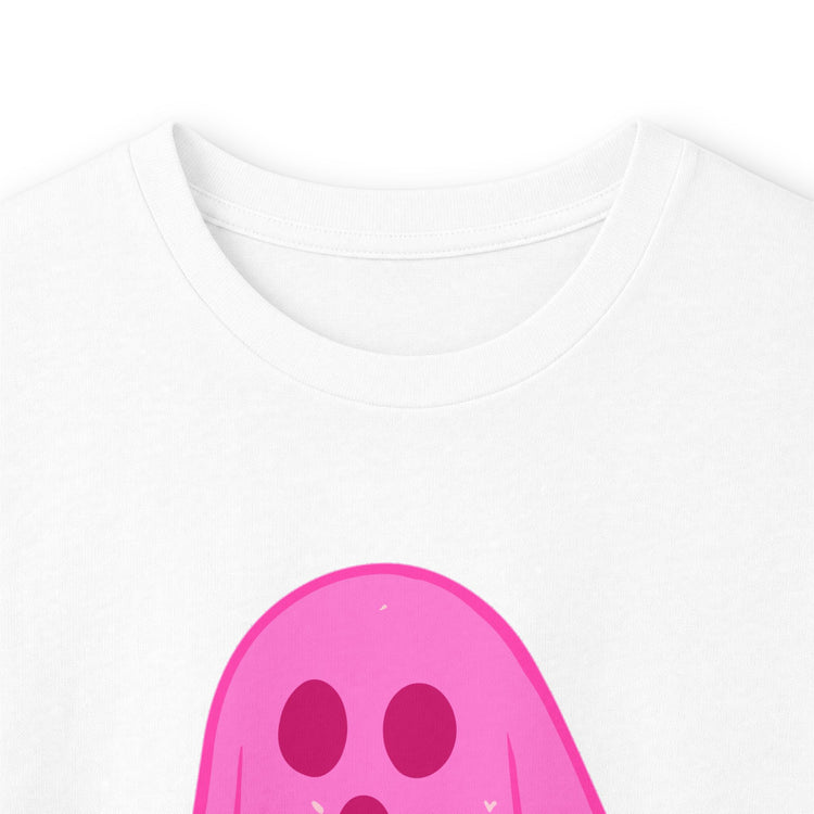 Pink Ghost Parade long sleeve tee in white – original NewGiftDay design
