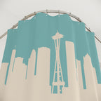 Retro Seattle Cityscape Shower Curtain Gift: Pop Art Energy for Urban Homes
