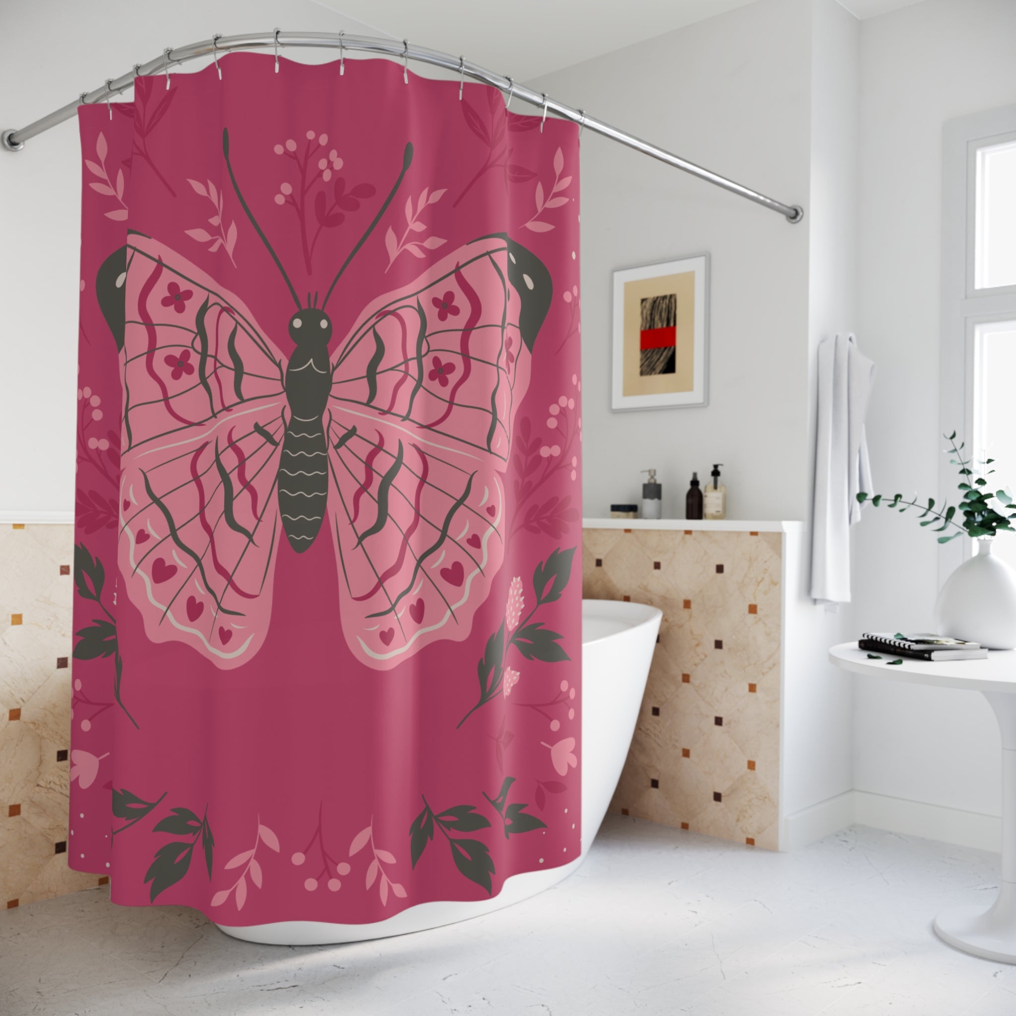 Monarch Butterfly Folk Art Shower Curtain Gift: Ethereal Beauty for Whimsical Homes