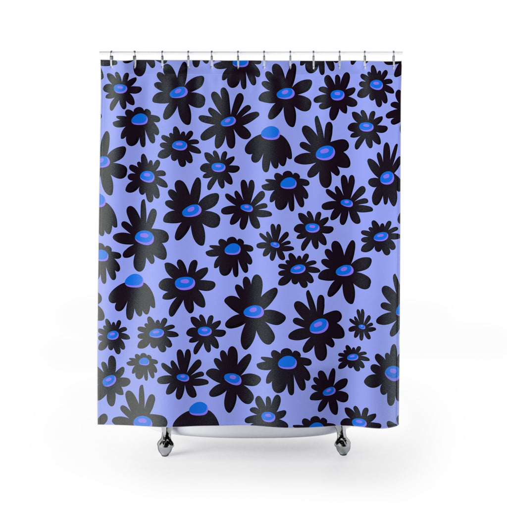 Retro Black Daisy Shower Curtain Gift: Groovy Floral Fun for Chic Homes