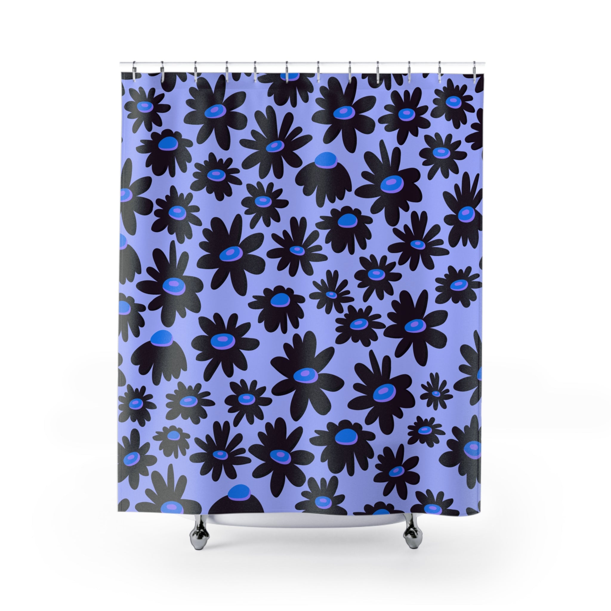 Retro Black Daisy Shower Curtain Gift: Groovy Floral Fun for Chic Homes