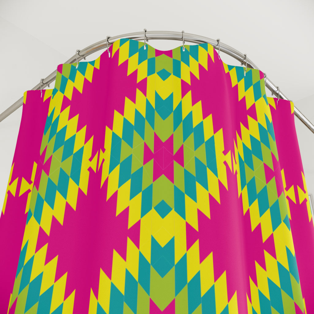 Southwestern Diamond Pattern Shower Curtain Gift: Vibrant Tribal Chic for Bold Homes