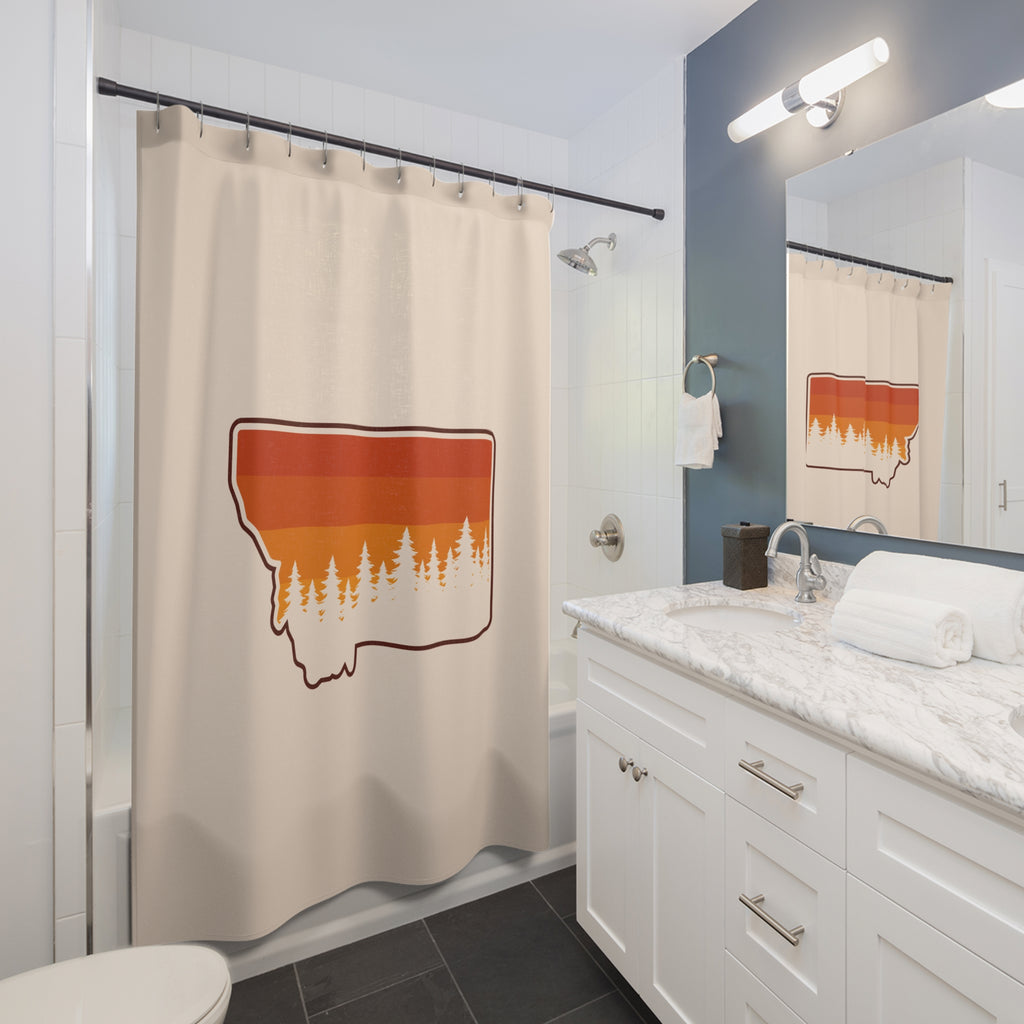 Montana Sunset Forest Shower Curtain Gift: Rustic Pride for Mountain Homes