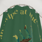 "Swipe and Wipe" Zombie Hand Shower Curtain Gift: Humorous Horror for Quirky Homes