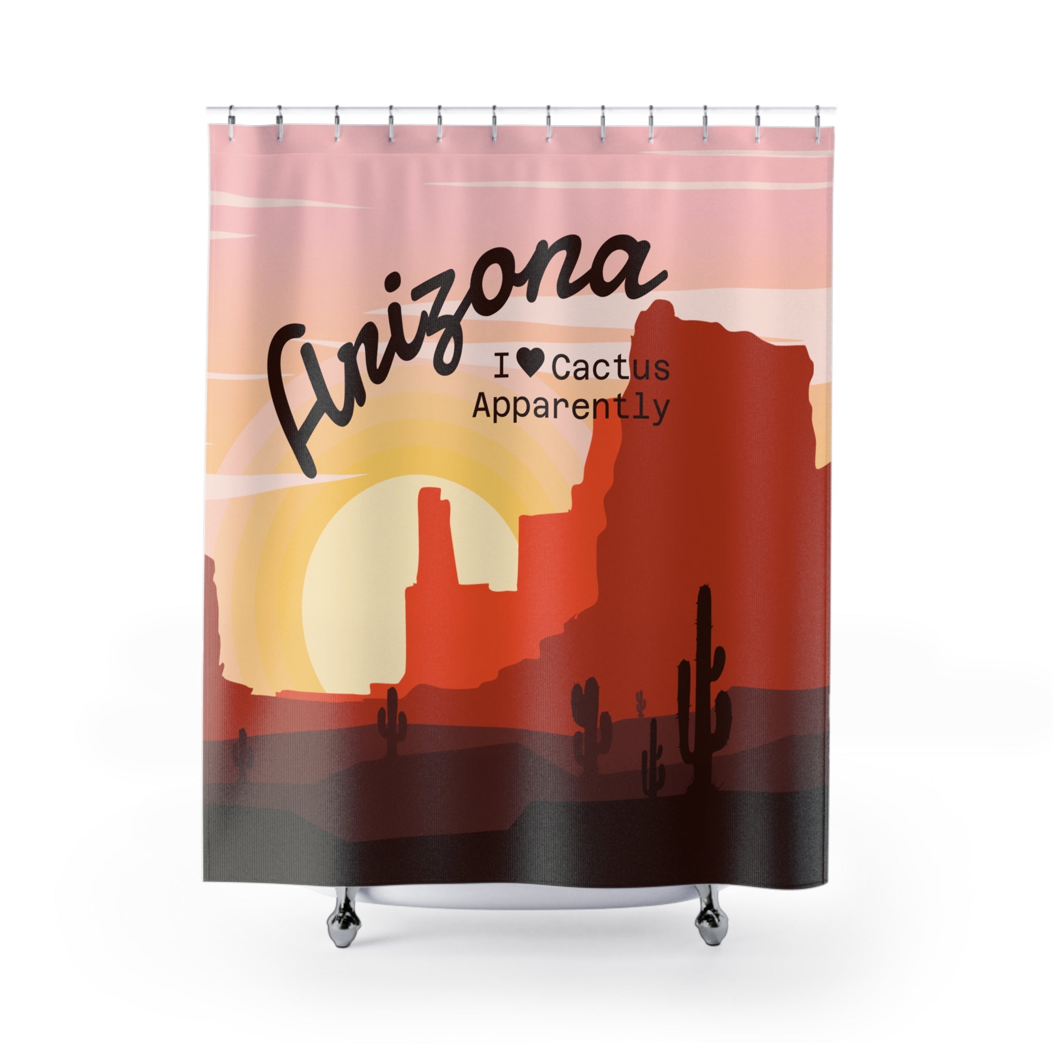 Arizona Cactus Sunset Shower Curtain Gift: Witty Southwestern Art for Desert Homes