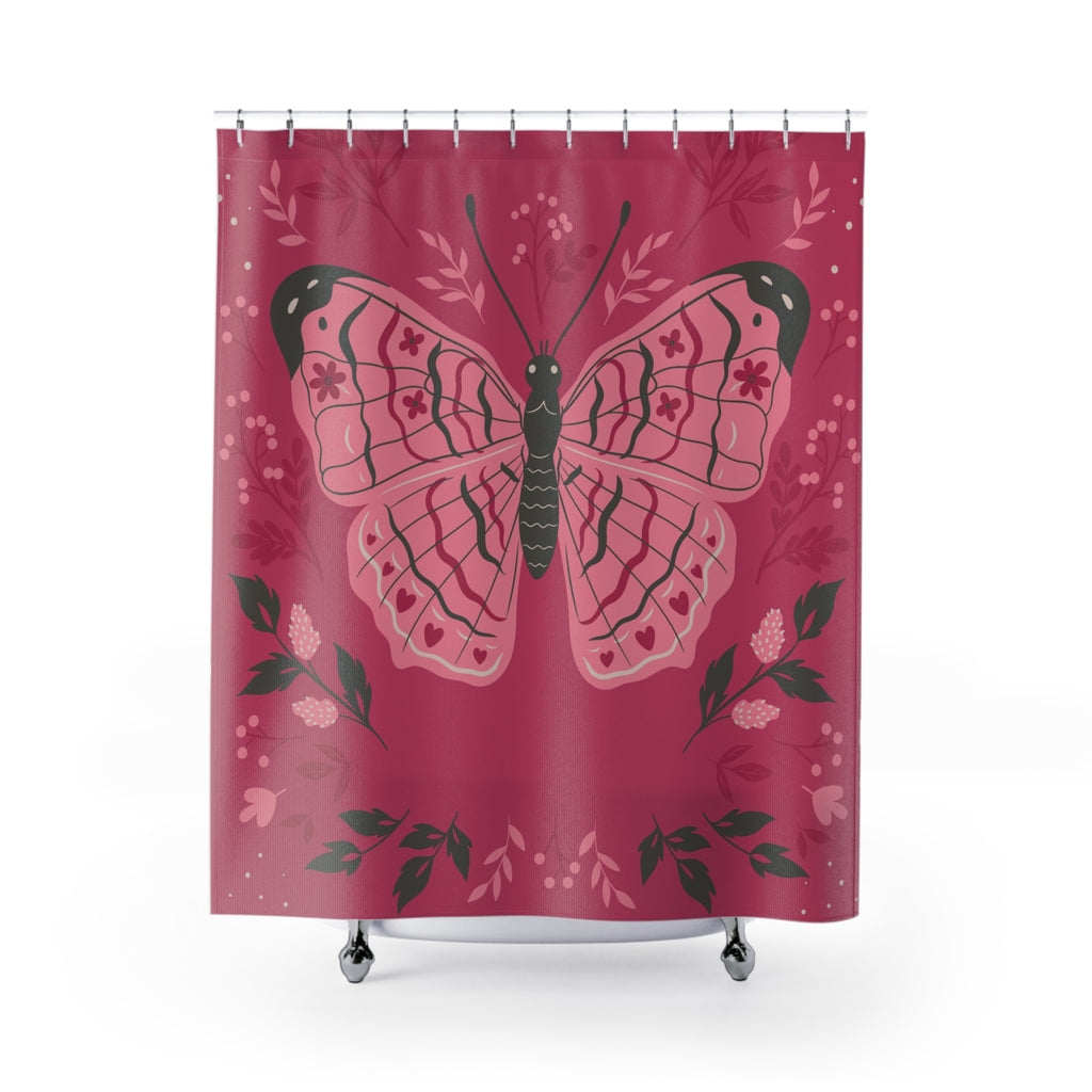 Monarch Butterfly Folk Art Shower Curtain Gift: Ethereal Beauty for Whimsical Homes